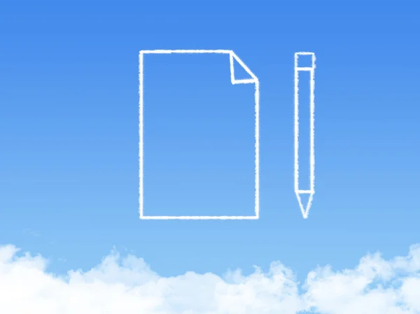 Notepad documento em papel forma de nuvem — Fotografia de Stock