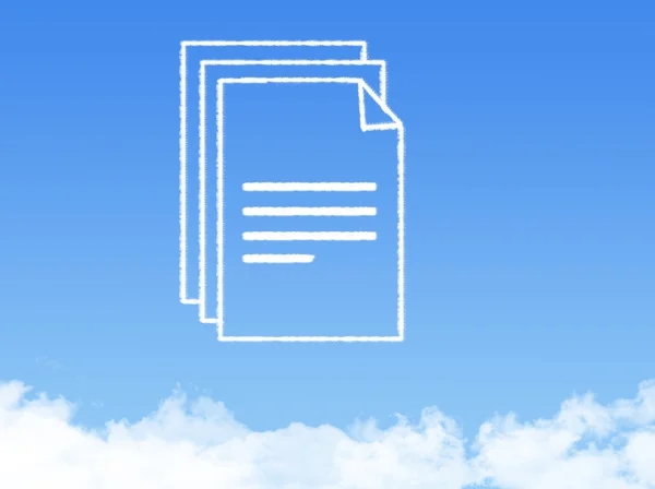 记事本文件文档云的形状 — 图库照片