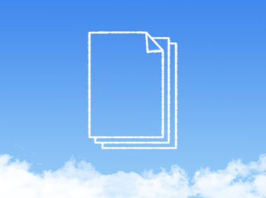 Not defteri kağıt belge bulut şekli