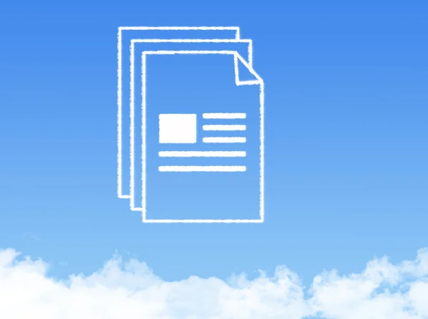 Σημειωματάριο εγγράφου εγγράφου σύννεφο σχήμα — Φωτογραφία Αρχείου