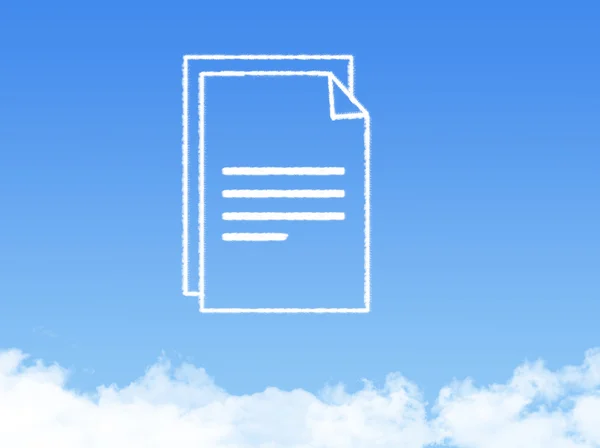 Notepad hârtie document formă cloud — Fotografie, imagine de stoc