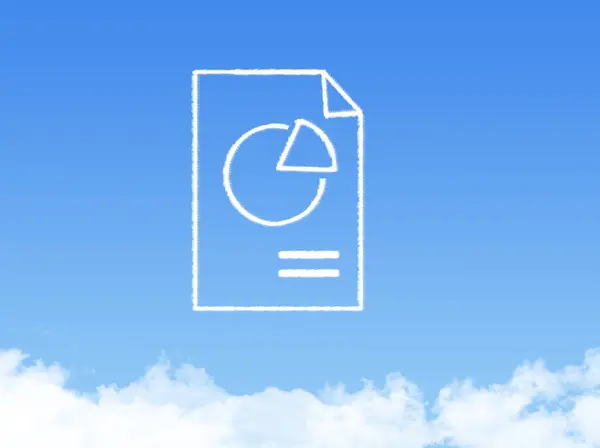 メモ帳の紙ドキュメント雲の形 — ストック写真