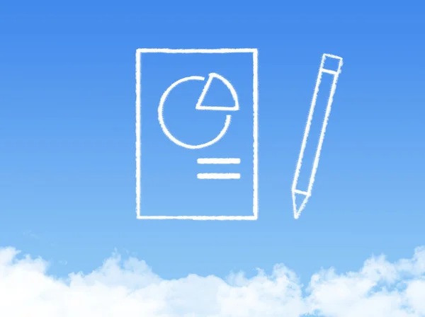 Notizblock Papier Dokument Wolkenform — Stockfoto