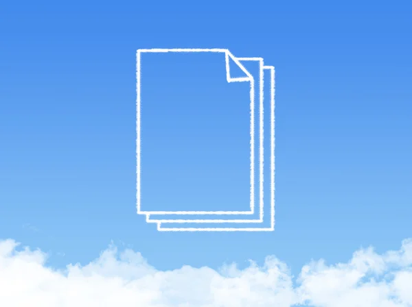 Форма облака бумажных документов — стоковое фото