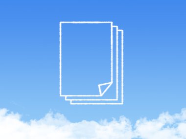 Not defteri kağıt belge bulut şekli