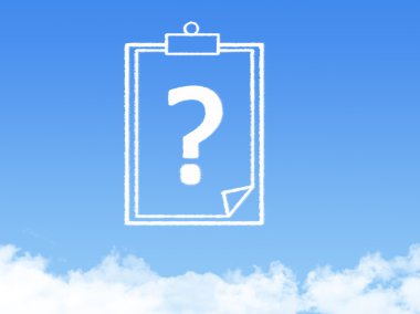 Not defteri kağıt belge bulut şekli