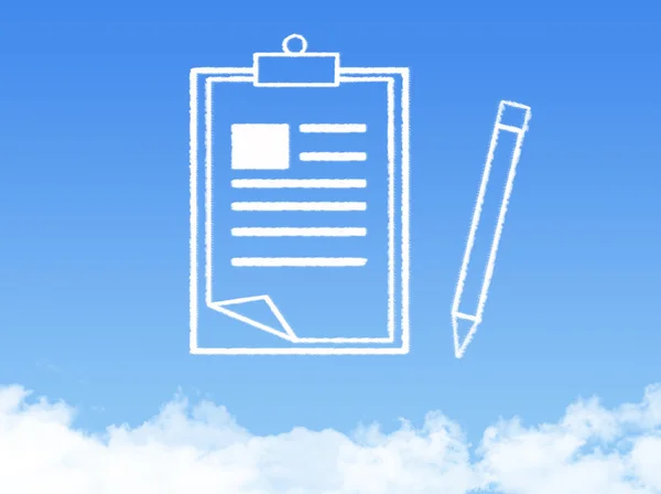 Notepad paper document cloud shape — Stock Photo, Image