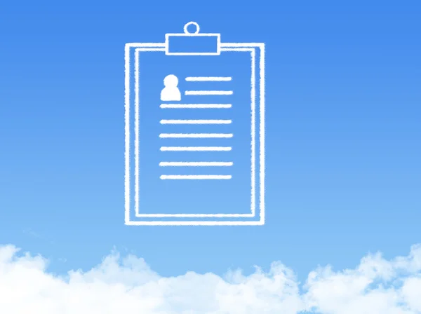 메모장 종이 문서 구름 모양 — 스톡 사진