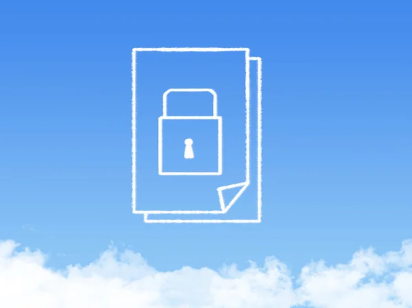 记事本文件文档云的形状 — 图库照片