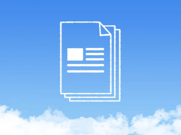 Anteckningsblock papper dokument moln form — Stockfoto