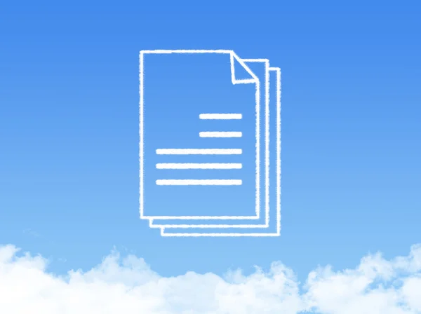 Notizblock Papier Dokument Wolkenform — Stockfoto