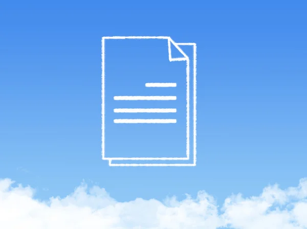 Notepad documento em papel forma de nuvem — Fotografia de Stock