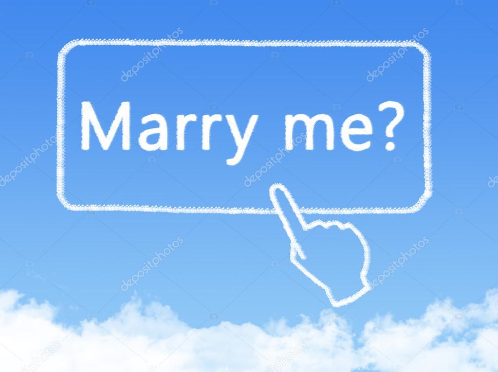 marry me message cloud shape