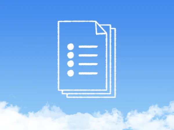 Forma de nube de documento de bloc de notas — Foto de Stock