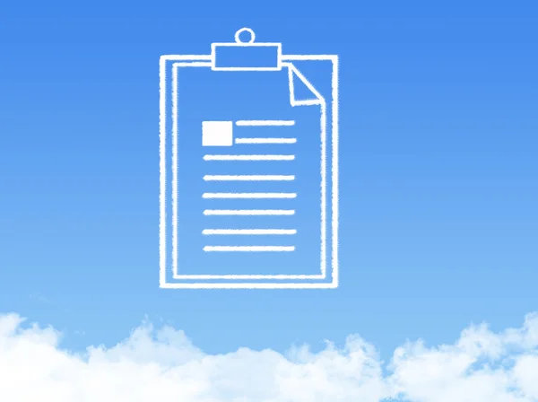 メモ帳の紙ドキュメント雲の形 — ストック写真