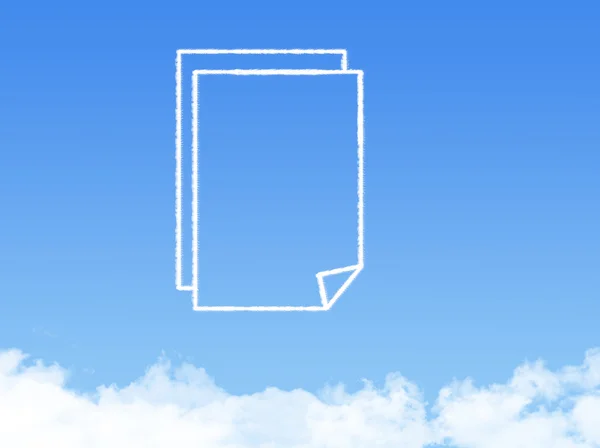 Blocco note carta documento forma nuvola — Foto Stock