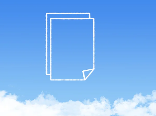 Notepad paper document cloud shape — Stock Photo, Image