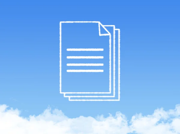 Notizblock Papier Dokument Wolkenform — Stockfoto