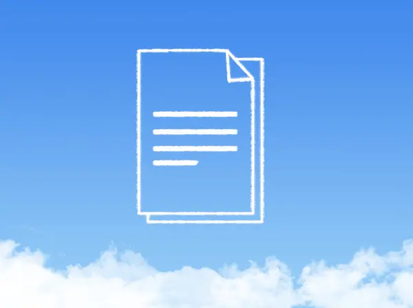 Jegyzettömb papír dokumentum felhő-alakzat — Stock Fotó