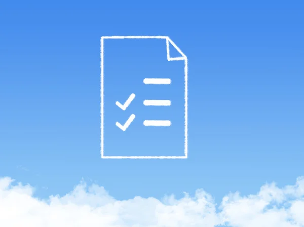 Notepad paper document cloud shape — Stock Photo, Image