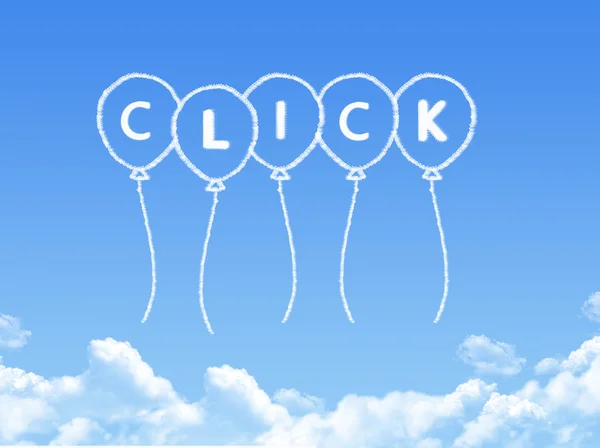 Chmury w kształcie jak kliknij wiadomość — Zdjęcie stockowe