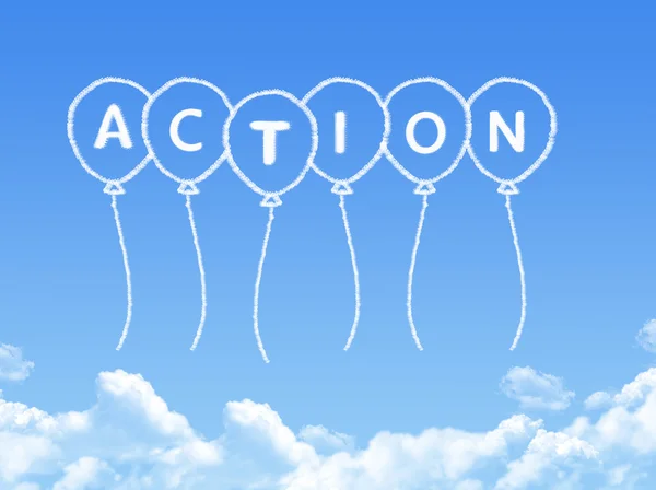 Cloud shaped as action Message — Stock Photo, Image