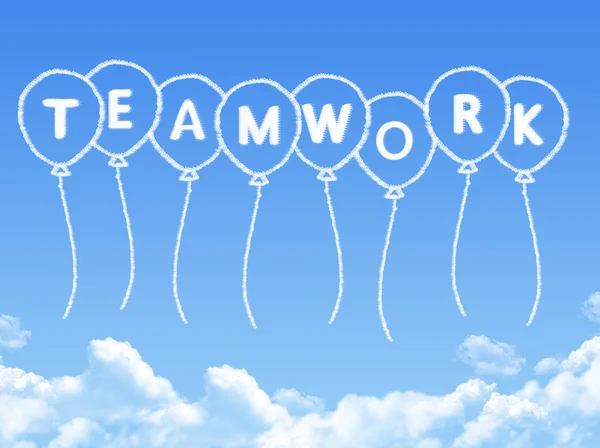 Wolke als Teamwork-Botschaft — Stockfoto