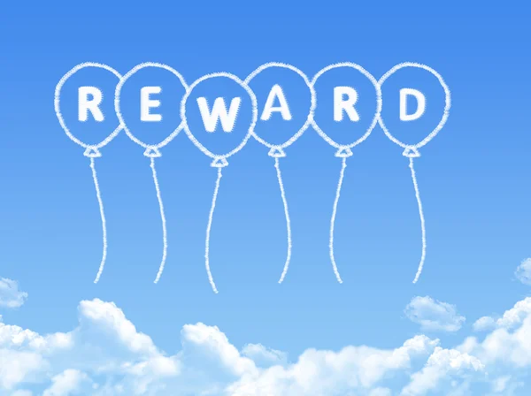 Nuvem em forma de recompensa Mensagem — Fotografia de Stock