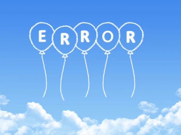 Cloud shaped as error Message — Stock Photo, Image