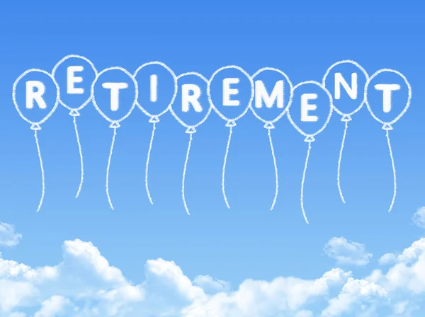 Cloud shaped as retirement Message — Stock Photo, Image