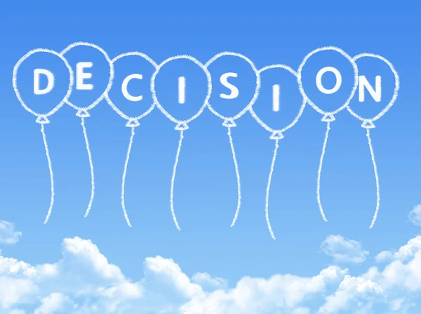 Cloud shaped as decision Message — Stock Photo, Image