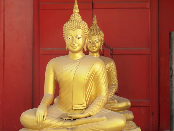 Bangkok, Tailandia - 14 de febrero de 2014: Estatuas de Buda en el Wat Prayurawongsawas Warawihan — Foto de Stock