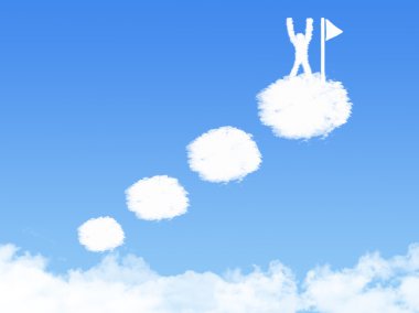 bulut kavramı, mavi gökyüzünde başarı için yol