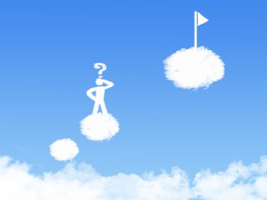 bulut kavramı, mavi gökyüzünde başarı için yol