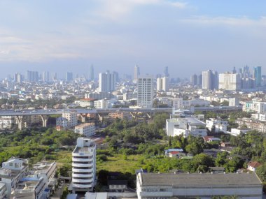 Bangkok, Tayland - 6 Kasım 2014: Bangkok, Tayland, Thailand, havadan görünümü. Bangkok Tayland, Tayland ekonomik Merkezi'en büyük şehridir.