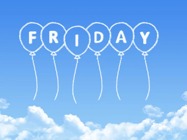 Cloud shaped as friday Message — Stock Photo, Image