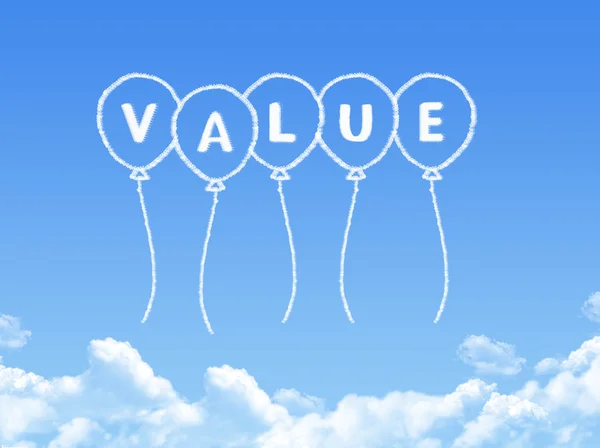 Felhő alakú értékként üzenet — Stock Fotó