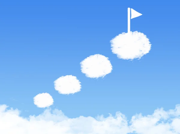 Cloud concept, the way to success in blue sky — Stock Photo, Image