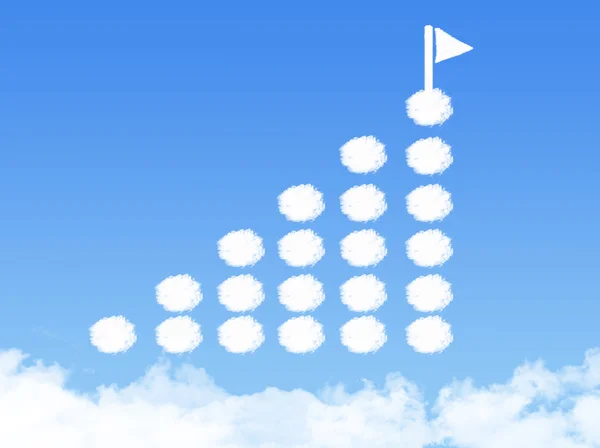 Felhő fogalmát, az út a sikerhez a kék ég — Stock Fotó