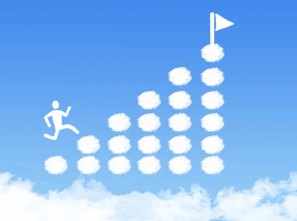 Cloud concept, the way to success in blue sky — Stock Photo, Image
