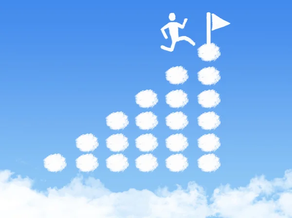 Cloud concept, the way to success in blue sky — Stock Photo, Image