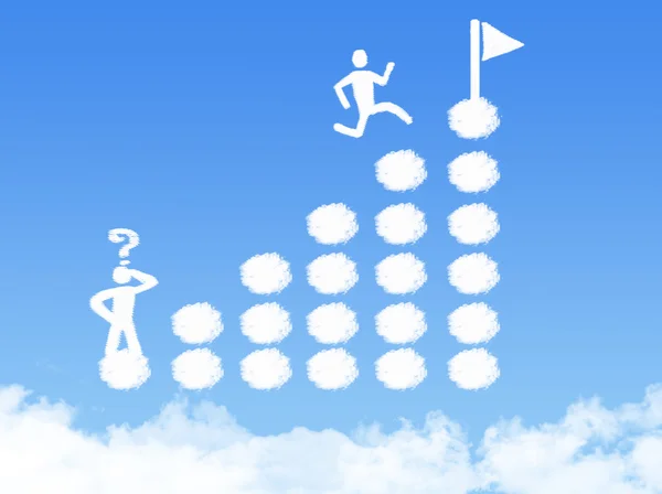 Cloud concept, the way to success in blue sky — Stock Photo, Image