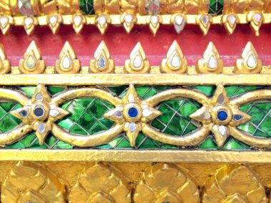 Tayland desen buddhistic tapınağın duvarlarında