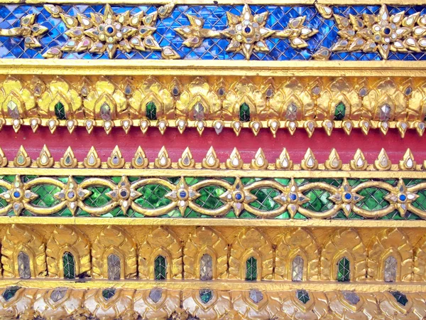 Ταϊλάνδη μοτίβο στους τοίχους του ναού buddhistic — Φωτογραφία Αρχείου