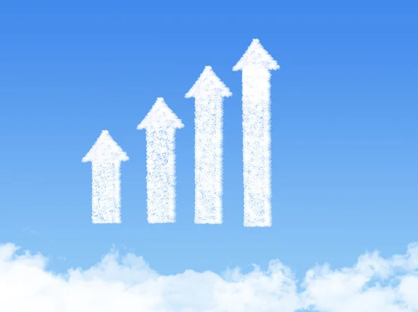 Tillväxt framsteg pilformen graf moln — Stockfoto