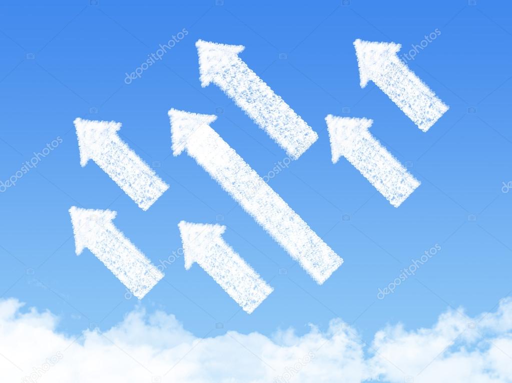 growth progress arrow graph cloud shape