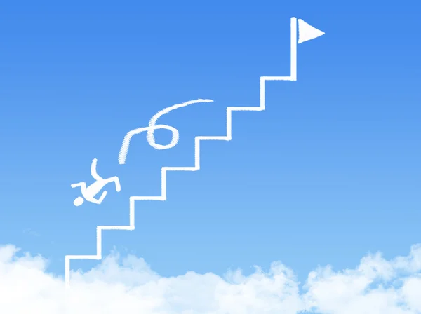 Cloud stair, the way to success in blue sky — Stock Photo, Image