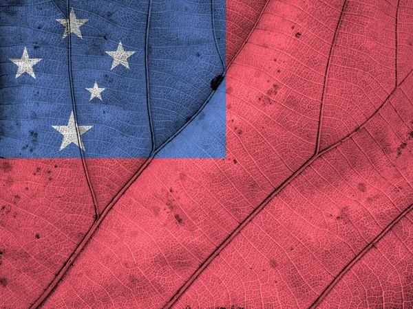 Flaga Samoa liść tekstura — Zdjęcie stockowe