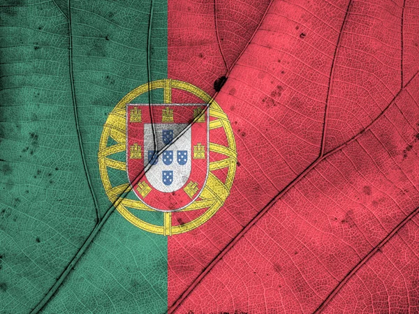 Portugal bandera hoja textura — Foto de Stock