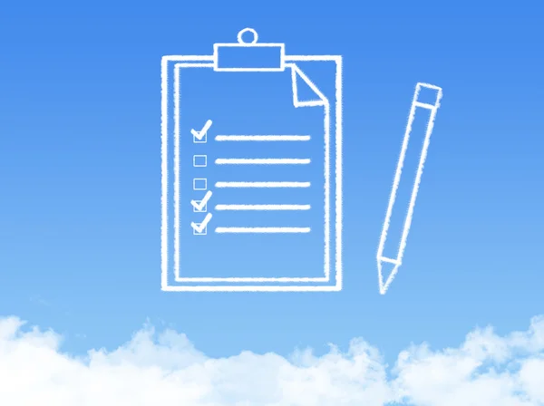 Not defteri kağıt belge bulut şekli — Stok fotoğraf